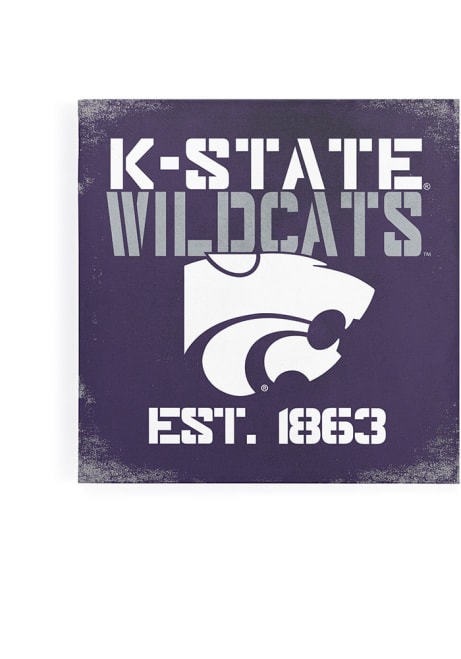 Purple K-State Wildcats Est Stack 9x9 Wall Art