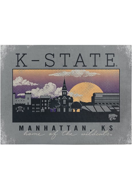 Purple K-State Wildcats Campus Scene 9x12 Wall Art