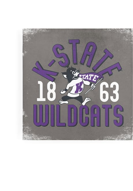 Purple K-State Wildcats Retro Arch 9x9 Wall Art