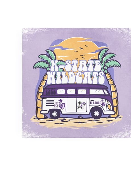 Purple K-State Wildcats Beach Vibes 12x12 Wall Art