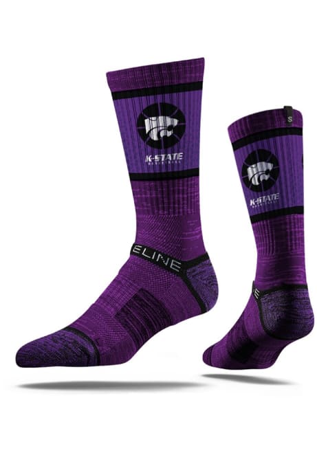 K-State Wildcats Strideline Basketball Mens Crew Socks