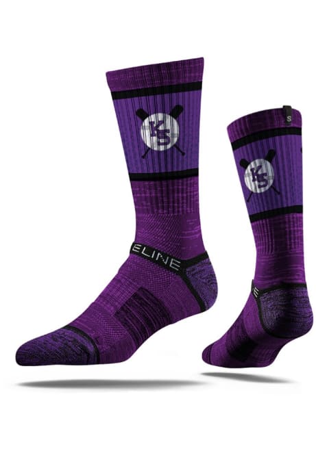 K-State Wildcats Strideline Baseball Mens Crew Socks