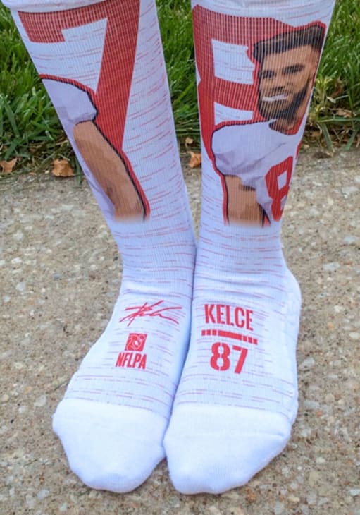 Travis Kelce Kansas City Chiefs Player Mens Crew Socks