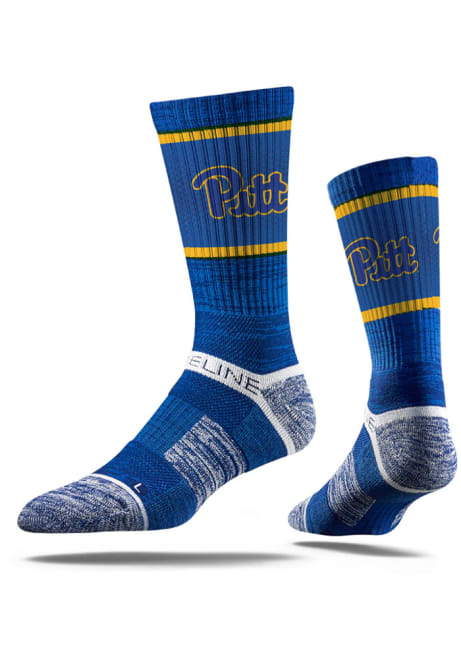 Pitt Panthers Strideline Team Logo Mens Crew Socks - Blue