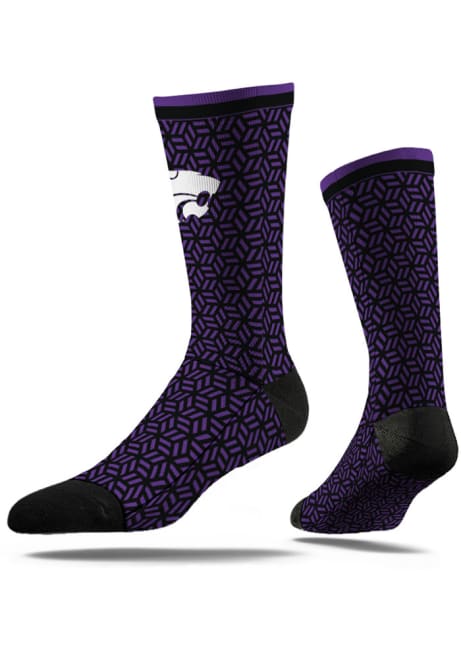 K-State Wildcats Strideline Dark Hash Mens Dress Socks - Purple