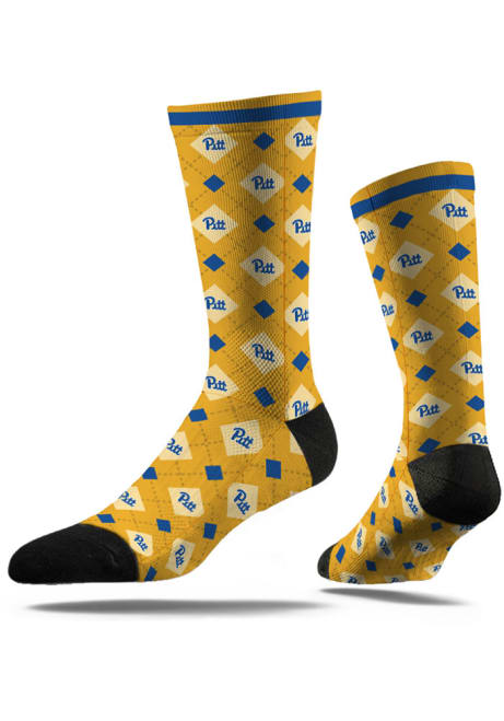 Repeat Pitt Panthers Mens Argyle Socks - Yellow