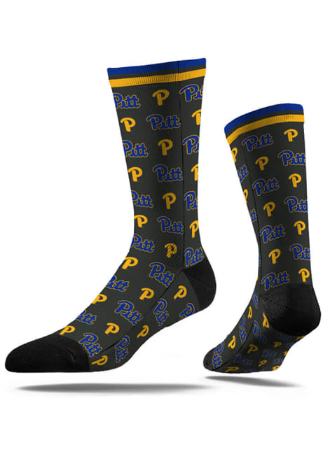 Pitt Panthers Strideline Step and Repeat Mens Dress Socks - Blue