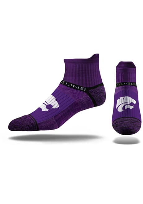 Purple K-State Wildcats Mens Quarter Socks