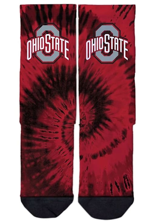 Ohio State Buckeyes Strideline Red Tie Dye Mens Crew Socks 46581263