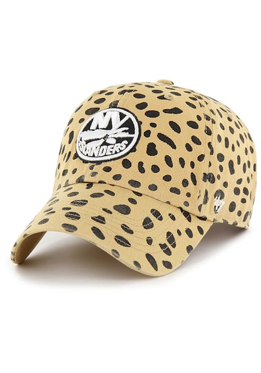 New York Islanders 47 Womens KHAKI Cheetah Clean Up Adjustable Hat