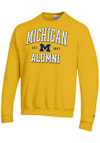 Main image for Mens Michigan Wolverines Yellow Champion Est Alumni Powerblend Crew Sweatshirt