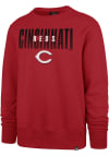 Main image for 47 Cincinnati Reds Mens Red Overlay Headline Long Sleeve Crew Sweatshirt