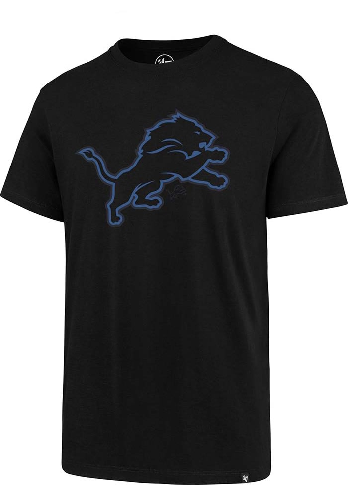 Detroit Lions 47 Brand Pop Shadow Super Rival T Shirt Black Large