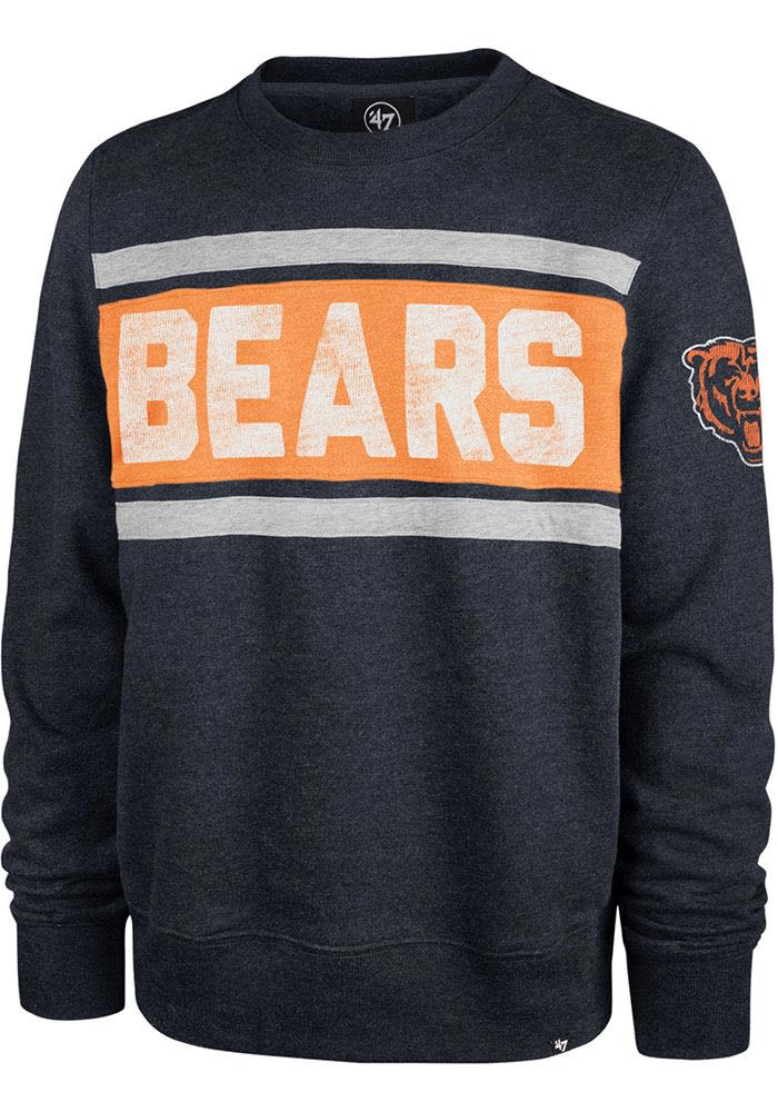 47 Chicago Bears Mens NAVY TRIBECA Long Sleeve Fashion Sweatshirt