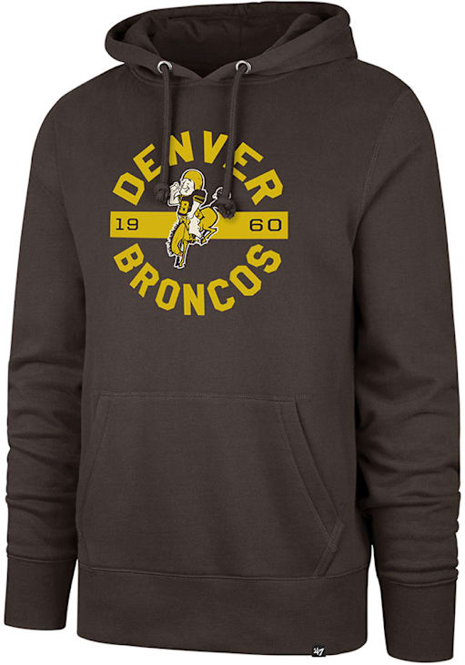 47 Denver Broncos Mens BROWN Retro Roundabout Headline Hoodie