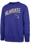 Main image for 47 Milwaukee Bucks Mens Blue City Edition Pregame Headline Long Sleeve Crew Sweatshirt