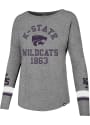 47 K-State Wildcats Womens Encore Courtside Grey LS Tee