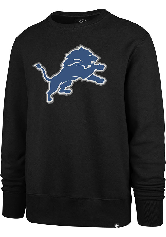 47 Detroit Lions Mens Black Imprint Headline Long Sleeve Crew Sweatshirt