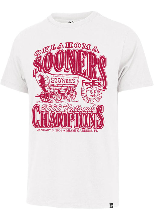 47 Oklahoma Sooners White 2000 National Champions Short Sleeve Fashion T Shirt