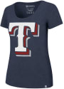 47 Texas Rangers Womens Blue SS Athleisure High Point Cap Logo Tee Tee