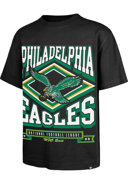 47 Philadelphia Eagles Black Retro Heater Foundation Short Sleeve Fashion T Shirt
