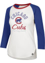 47 Chicago Cubs Womens Arch Script Splitter White T-Shirt