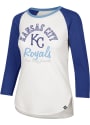 47 Kansas City Royals Womens Arch Script Splitter White T-Shirt