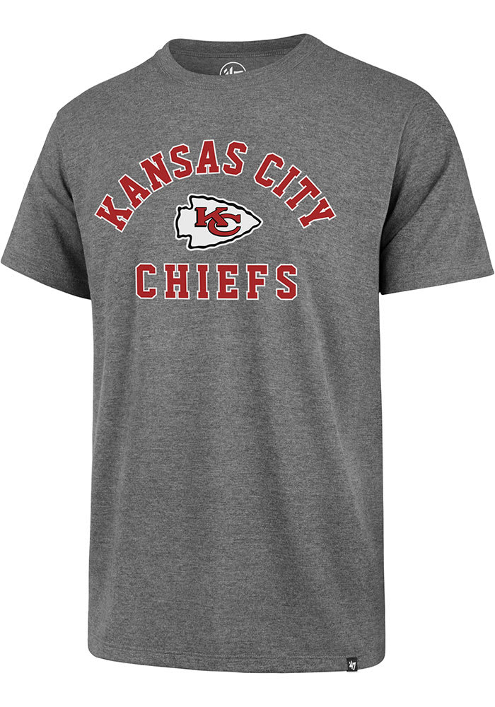 47 Kansas City Chiefs GRAY Varsity Arch Short Sleeve T Shirt