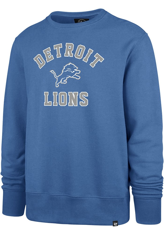 47 Detroit Lions Mens BLUE Varsity Arch Crew Sweatshirt - 48001489