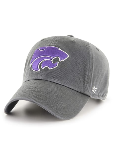 47 Charcoal K-State Wildcats Power Cat Clean Up Adjustable Hat