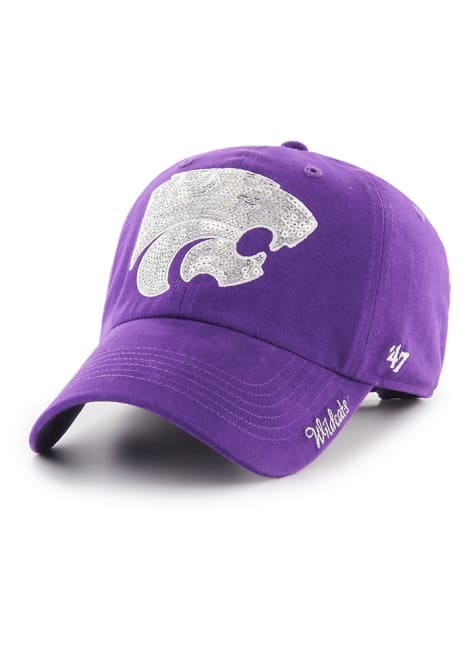 K-State Wildcats 47 Sparkle Clean Up Womens Adjustable Hat - Purple