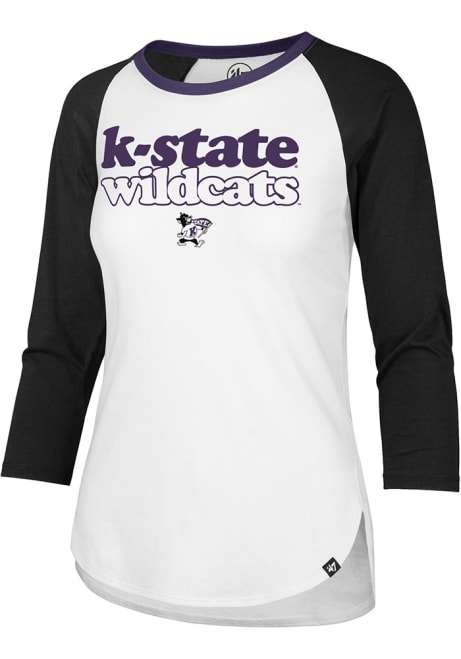 Womens K-State Wildcats White 47 Raglan LS Tee