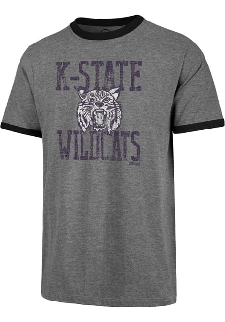 K-State Wildcats Grey 47 Capital Ringer Short Sleeve Fashion T Shirt