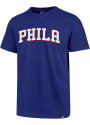 Philadelphia 76ers 47 Wordmark Club T Shirt - Blue