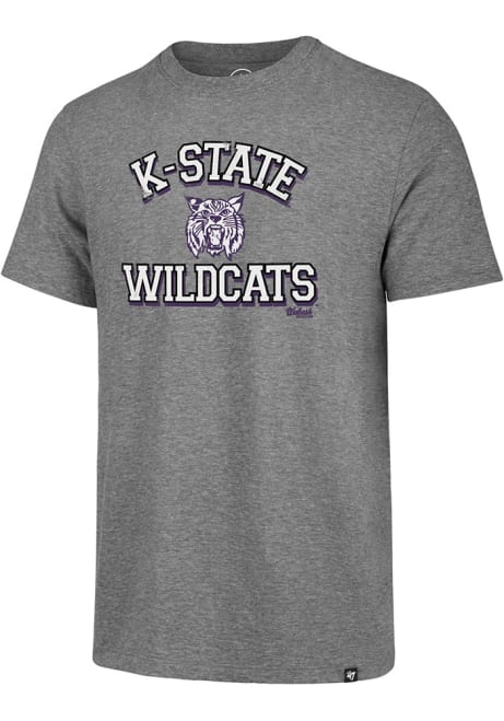 Grey K-State Wildcats Number One Match Short Sleeve Fashion T Shirt