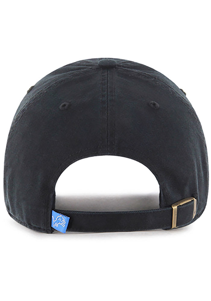 47 Detroit Lions BLACK Clean Up Adjustable Hat - 48004860