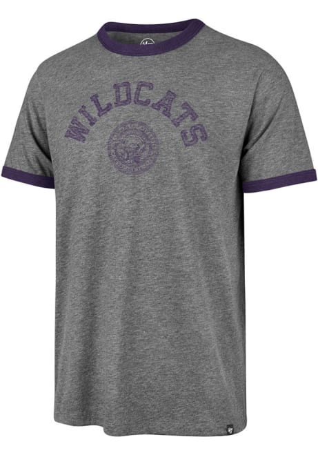 K-State Wildcats Grey 47 Free Style Ringer Short Sleeve Fashion T Shirt
