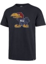 Kansas Jayhawks Big Logo Scrum Fashion T Shirt - Navy Blue