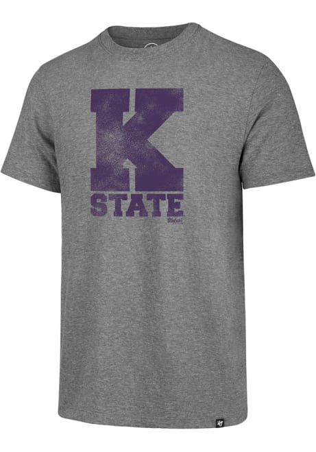 Grey K-State Wildcats Big K Match Short Sleeve Fashion T Shirt