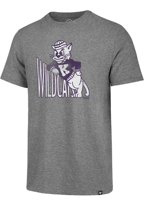 Grey K-State Wildcats Big Logo Match Short Sleeve Fashion T Shirt