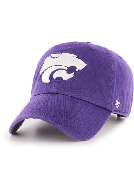 47 Purple K-State Wildcats Power Cat Clean Up Adjustable Hat