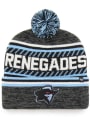 Dallas Renegades 47 XFL 2020 Sideline Ice Cap Cuff Pom Knit - Black