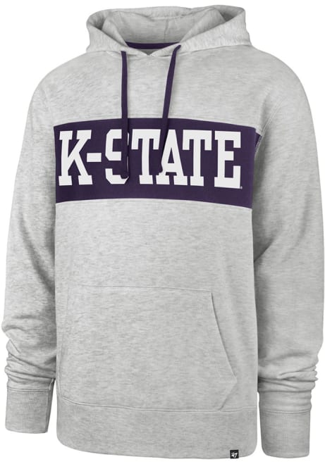 Mens K-State Wildcats Grey 47 Chest Pass Hooded Sweatshirt