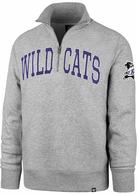 Mens K-State Wildcats Grey 47 Upstate Striker 1/4 Zip Fashion Pullover