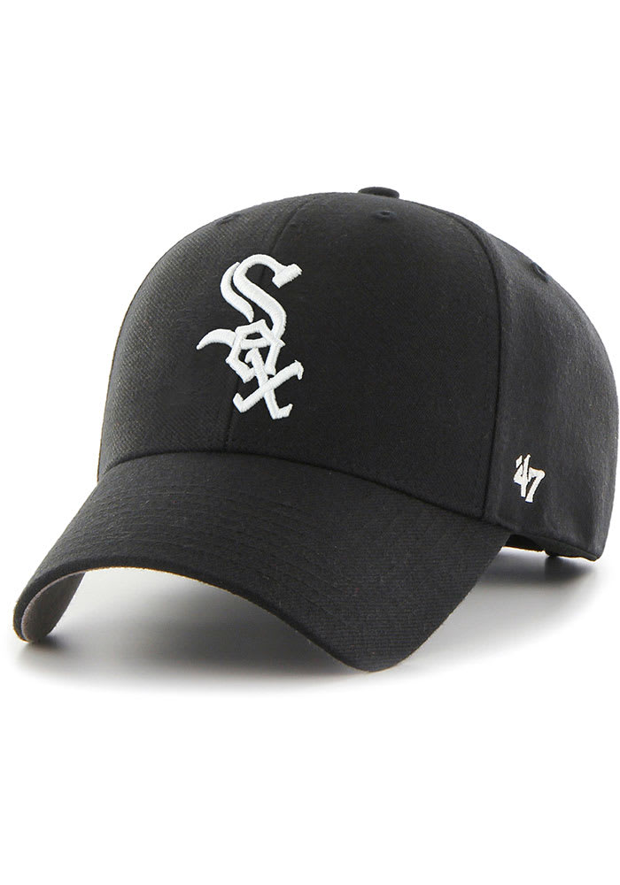 47 Chicago White Sox BLACK MVP Adjustable Hat - 48006258