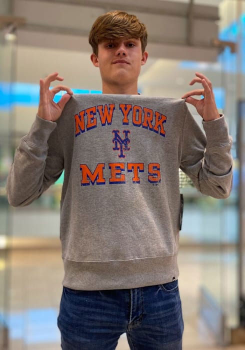 Buy Vintage 90s New York Mets Sweatshirt Orange Grey Size M