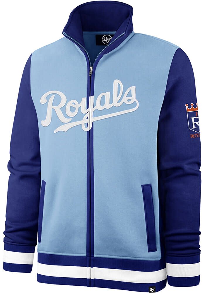 47 Kansas City Royals Mens LIGHT BLUE Heritage Iconic Track Jacket