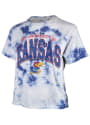 Kansas Jayhawks Womens 47 Tubular Tie Dye Crop T-Shirt - Blue
