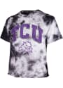 TCU Horned Frogs Womens 47 Tubular Tie Dye Crop T-Shirt - Black