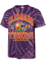 Clemson Tigers 47 Tie Dye Brickhouse Vintage Tubular Fashion T Shirt - Purple